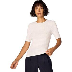 NWT Vince Women's Striped Elbow Sleeve Crew Size S